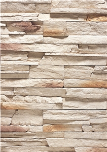 Stacked Beige Cultured Sandstone For Wall