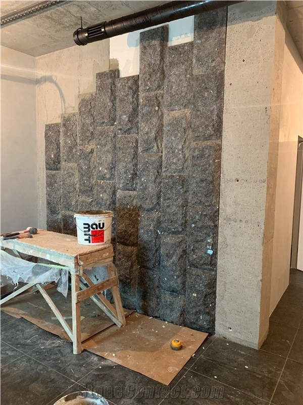 Antik Nero Gabbro,Black Gabbro Splitting Face Wall Stone