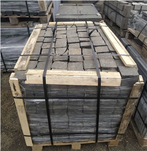 Black Basalt Paving Stone, Ivano Dolynske Basalt Cube Stone