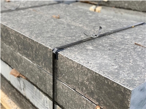 Black Ukrainian Basalt Block Steps All Sides Cut Top Flamed