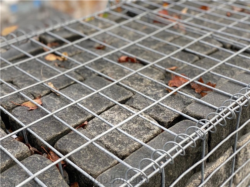 Gabions Gabbro Antik Nero Cube Stone Tumbled