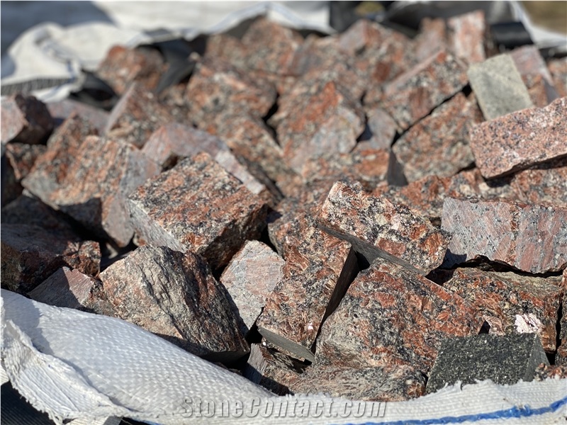 Rosso Santiago Red Granite Cobble Stone