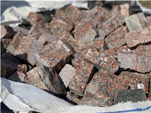 Rosso Santiago Red Granite Cobble Stone