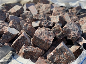 Rosso Santiago Red Granite Cobble Stone