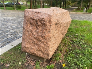 Rosso Toledo Red Granite Block Boulder Gravestone