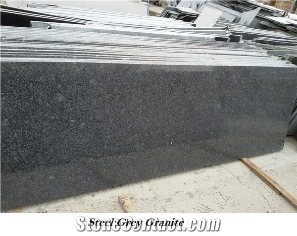 Steel Grey Granite Slabs from India