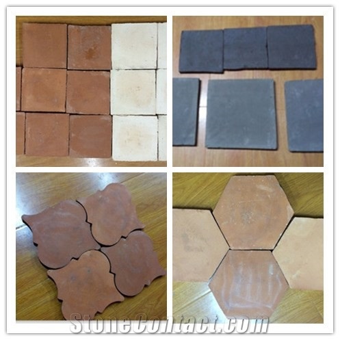 Black Handmade Terracotta Tiles, Grey Flooring Tiles