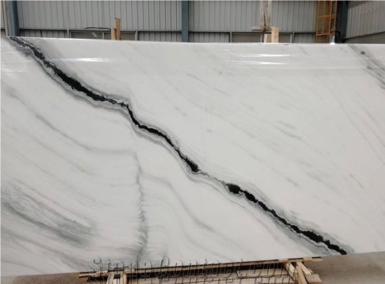 Panda White Marble Exotic Chinese Black Tile Slab