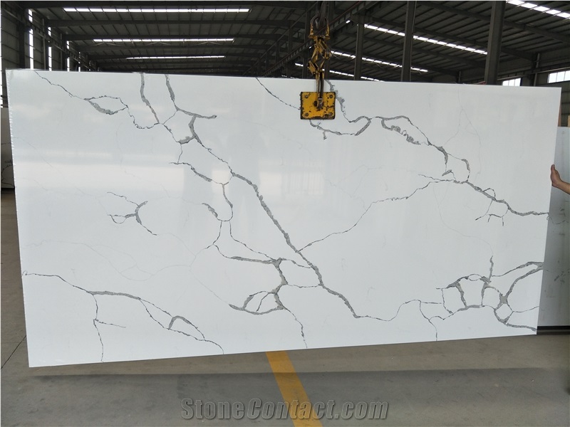 Hot Sell Popular Calacatta White Quartz Slabs,Silestone,Tile