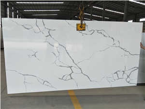 Hot Sell Popular Calacatta White Quartz Slabs,Silestone,Tile