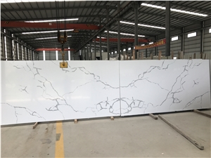 Hot Sell Popular Calacatta White Quartz Slabs,Silestone,Tile