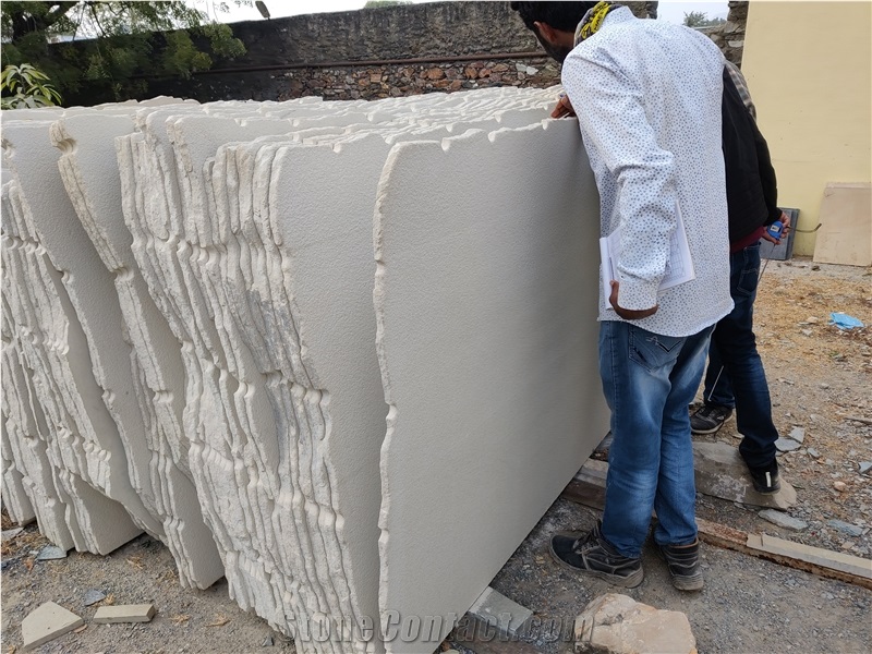 Mint White Sandstone Slabs