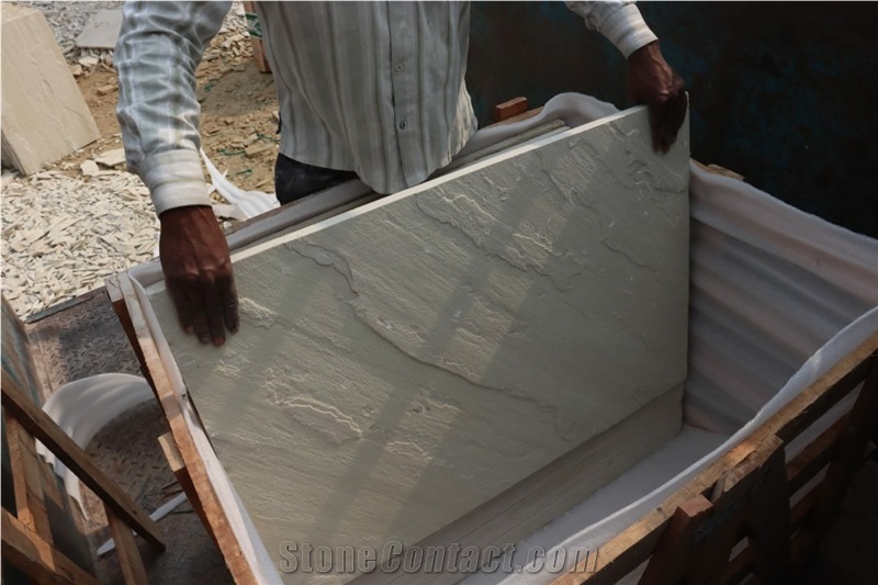 Mint White Sandstone Tiles