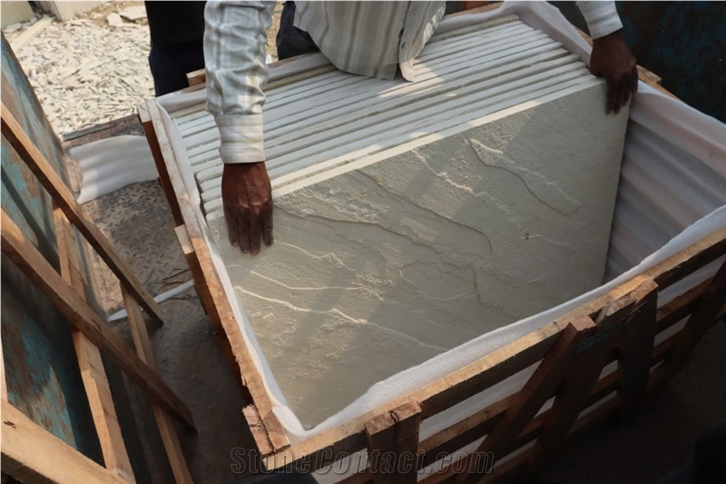 Mint White Sandstone Tiles