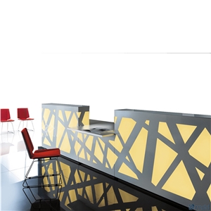 Clinic White Modern Artificial Marble Stone Reception Desk