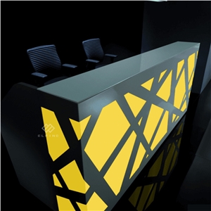 Clinic White Modern Artificial Marble Stone Reception Desk