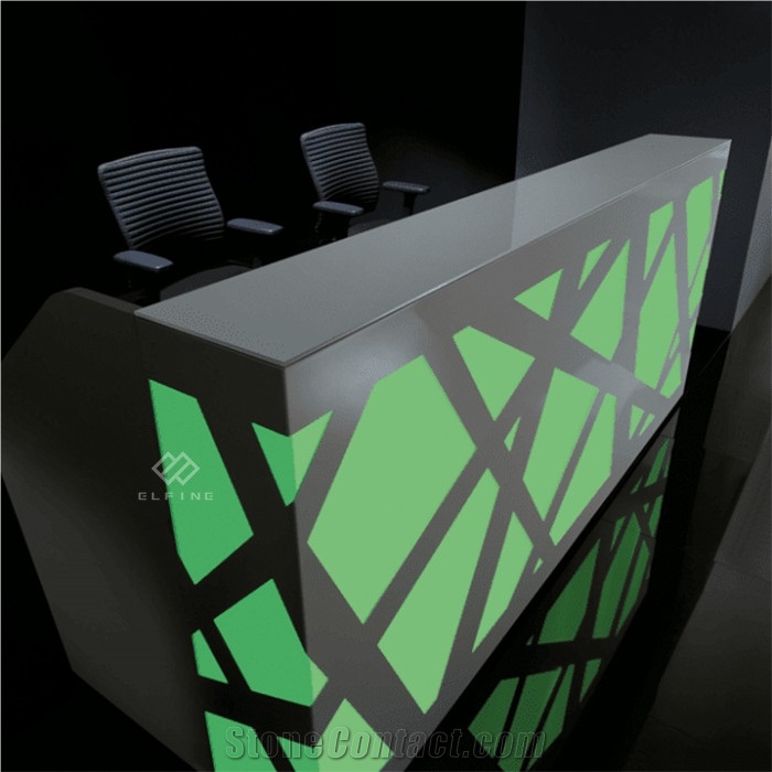 Clinic White Modern Artificial Marble Stone Reception Desk