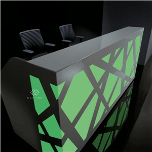 Clinic White Modern Artificial Marble Stone Reception Desk