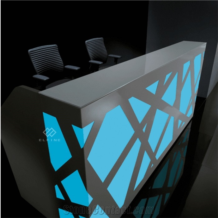 Clinic White Modern Artificial Marble Stone Reception Desk