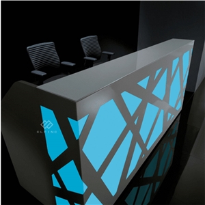 Clinic White Modern Artificial Marble Stone Reception Desk
