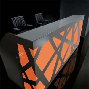 Clinic White Modern Artificial Marble Stone Reception Desk