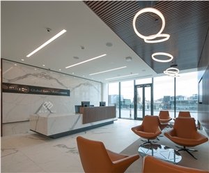 Curved 5 Star Artificial Marble Hotel Reception Counter