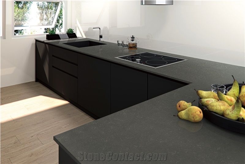 New Black Statuario Quartz Countertop