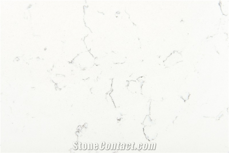 Super White Statuario Marble Quartz Slab / Tile