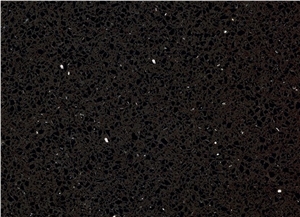 LC-313 Mirror Black Quartz Stone Vietnam Artificial Stone