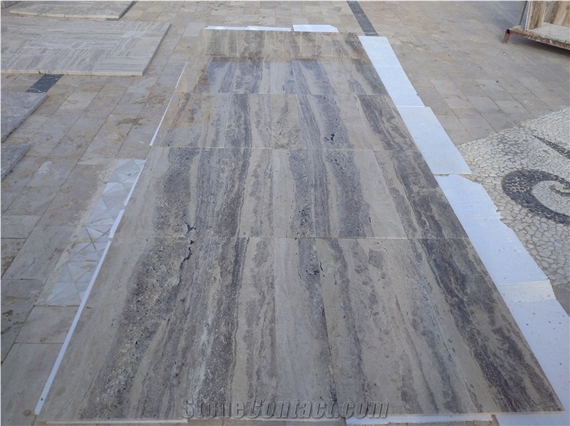 Romano Silver Travertine Tiles with Jumbo Sizes