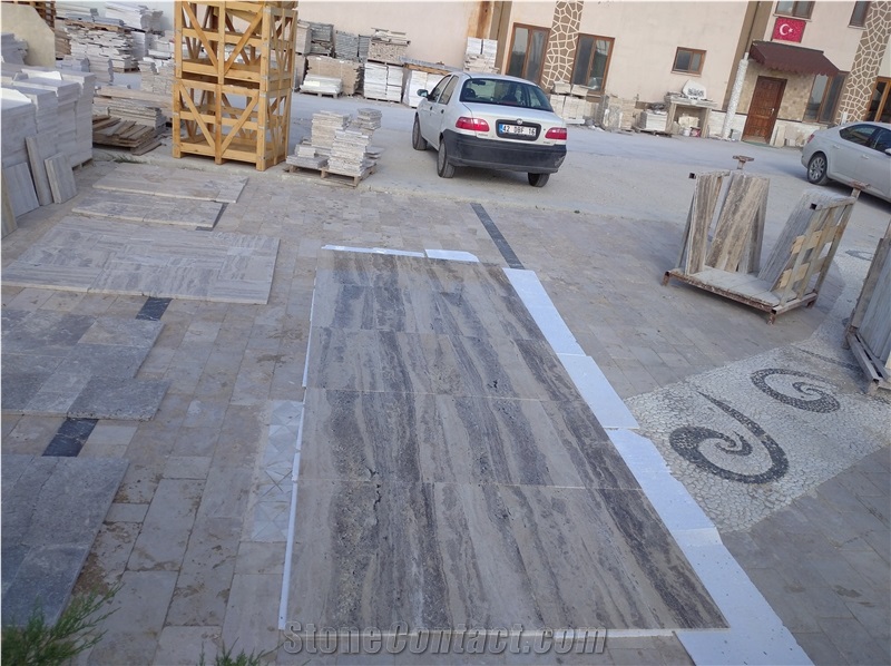 Romano Silver Travertine Tiles with Jumbo Sizes