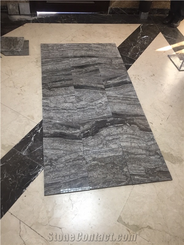 Titanium Grey Marble Tiles & Slabs Turkey