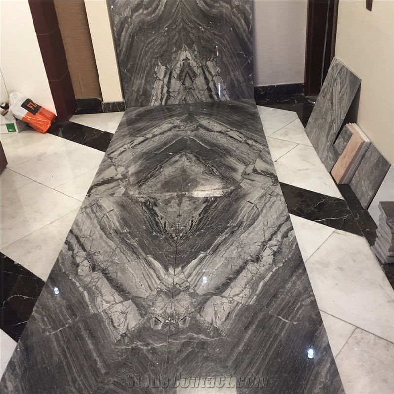 Titanium Grey Marble Tiles & Slabs Turkey