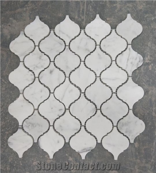 White Marble Kitchen Lantern Mosaic;Bathroom Tile;Backsplash