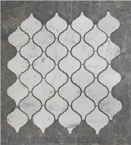 White Marble Kitchen Lantern Mosaic;Bathroom Tile;Backsplash