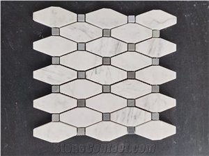 White Marble Kitchen Lantern Mosaic;Bathroom Tile;Backsplash