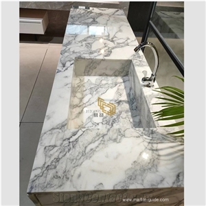 Arabescato White Marble Bathroom Vanity Top Design