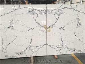 Custom Calacatta White Quartz Commercial Countertops For Sale NT317