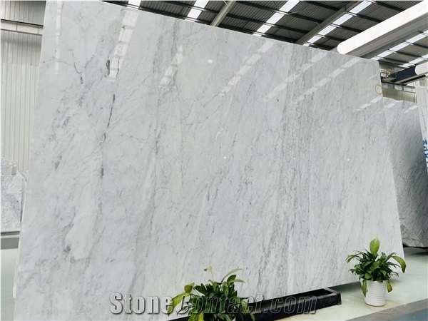 Italy White Marble Carrara Calacatta Stone Slabs Tiles