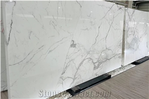 Natural White Marble Carrara Calacatta Stone Slab Tile