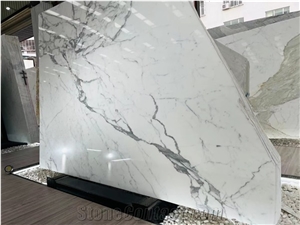 White Calacatta Carrara Premium Quality Stone Slab Tile White Calacatta Carrara Premium Quality Stone Slab Tile