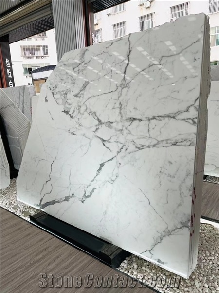 White Calacatta Carrara Premium Quality Stone Slab Tile
