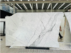 White Calacatta Carrara Premium Quality Stone Slab Tile