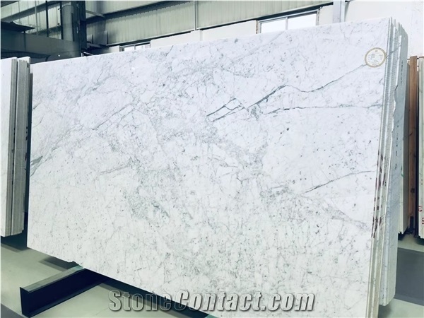 White Marble Calacatta Carrara Stone Polished Stone Slabs