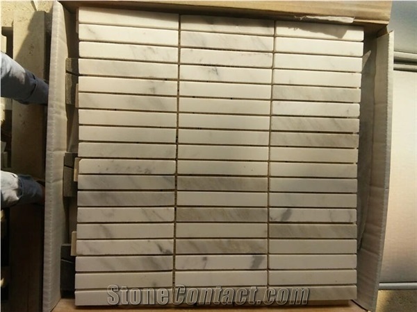 White Marble Stone Mosaic For Bathroom,Kitchen ,Wall Tile