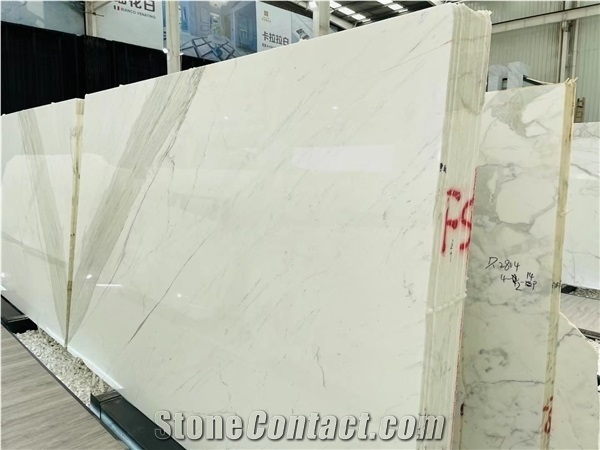 White Stone Calacatta Carrara Marble Slabs Wall Floor Tiles