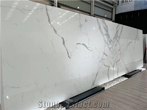 White Stone Calacatta Carrara Marble Slabs Wall Floor Tiles