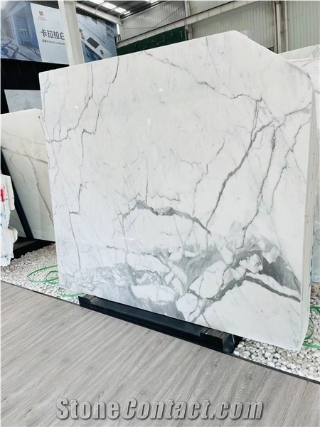 White Stone Calacatta Carrara Marble Slabs Wall Floor Tiles