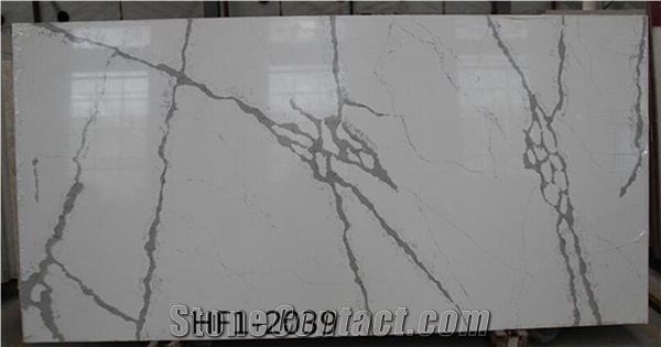 White Stone Quartz Marble Design Floor Covering Slabs