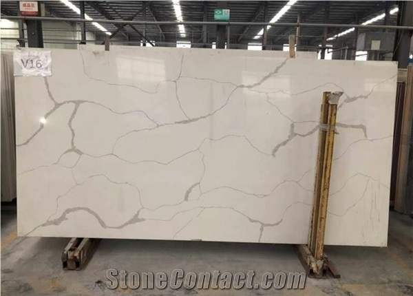 White Stone Quartz Marble Design Floor Covering Slabs